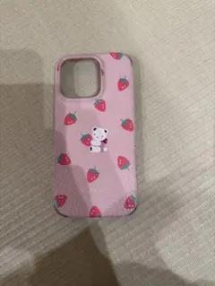 いちご柄 くま iPhoneケース　ファミリア　iPhone15pro