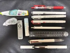 筆記用具 セット シャーペン マーカー コンパクトハサミまとめ売り 白系統のサムネイル