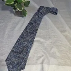 メンズ ネクタイ ペイズリー柄 ブルー系