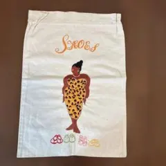 刺繍付き巾着袋　シューズバッグ