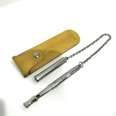 エルメス HERMES ホイッスル 笛 チェーン付き ケース付き メタル ✨️美品✨️HERMES エルメス シフレ ホイッスル ネックレス 犬笛