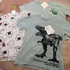 新品未使恐竜グラフィック Tシャツ 110 120 ４枚セット