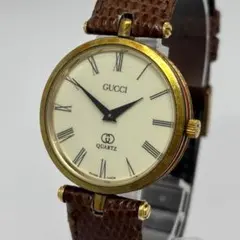 GUCCI グッチ ヴィンテージ 2000ローマ数字 ゴールド クロコ 動作品 GUCCI グッチ ヴィンテージ 2000ローマ数字 ゴールド クロコ 動作品