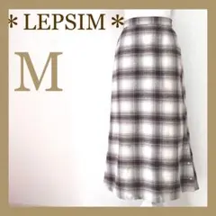 レプシィム サイドボタンセミタイトスカート チェック柄スカート ロングスカート