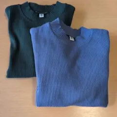 UNIQLO リブハイネック長袖シャツ 140サイズ 2色セット