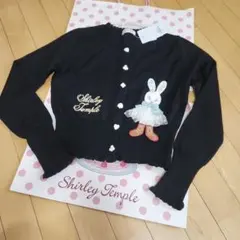 Shirley Temple 黒ウサギ刺繍カーディガン150〜160