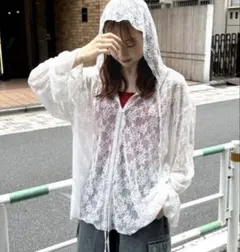 【新品】tiptop レースドロストパーカーカーディガン