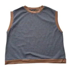 Lutique ハニカム柄カットジャカードベスト　ブラウン　4L