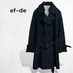 エフデ トレンチコート ダブル ロング ネイビー アウター きれいめ 上品 定番