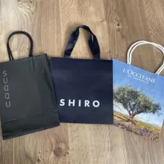 デパコスSHIRO & L'OCCITANE &SUQQUショップ袋 3点セット