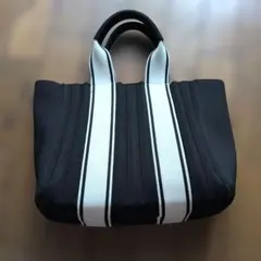 ZARA　バイカラー トートバッグ ブラック