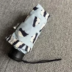 ペンギン柄　水色　ライトブルー　Hus オールウェザー　折りたたみ傘　晴雨兼用
