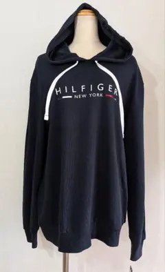 新品 トミーヒルフィガー メンズ パーカー ネイビー L