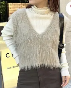 【新品未使用タグ付き】【定価¥7,150】 mysticラメシャギーニットベスト