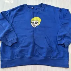 MARKEY'S HOGAN青いトレーナー 130cm 顔イラスト付き