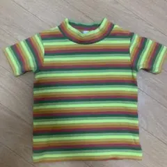 アンドパル　ストライプ ハイネックTシャツ サイズ100 &pal