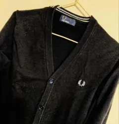 フレッドペリー Vネックカーディガン 黒 Sサイズ