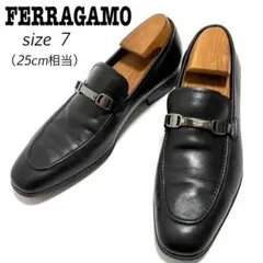 フェラガモ ビットローファー イタリア製 オンオフ ブラック 25cm相当