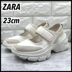 ZARA ザラ 厚底 ベルクロ スニーカーサンダル アイボリー 23cm