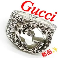 新品 未使用 グッチ キャットヘッド アラベスク シルバーリング 21号