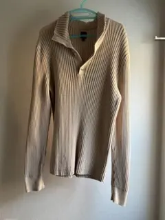 GAP メンズ リブニット セーター ベージュ ニットセーター