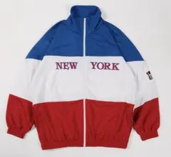 アメリカ古着 NEW YORK トリコロール　トラックジャケット　Lサイズ