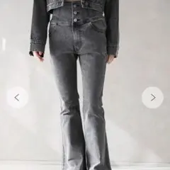 ハイウエストストレッチフレアデニムパンツ　WEGO