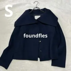 【foundfles】ファウンドフレズ◆ビッグカラー/ショートコート/紺/36S