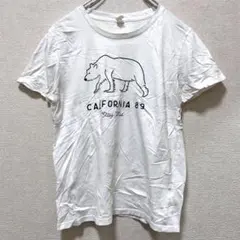 カリフォルニア89 クルーネック 半袖 ベアプリント M 白 綿