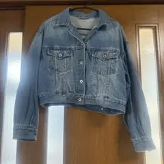 GU ライトブルー クロップドデニムジャケット