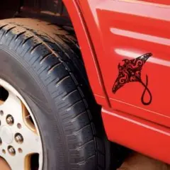 【ハワイ風】マンタ&ウミガメ カーステッカー