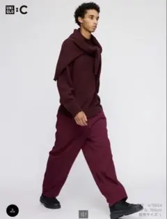 UNIQLO C スウェットワイドパンツ S ワイン