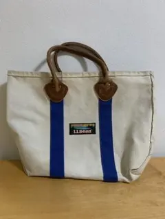 llbean レザーハンドル トートバッグ ブルー メンズ レディース