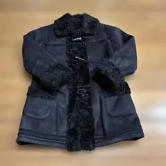 COMME CA ISM 黒スエード風ロングコート