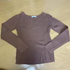 earth music&ecology ブラウン Vネックセーター Sサイズ