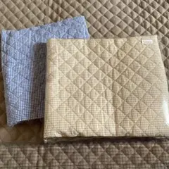 キルティング生地端切れギンガムチェック　50×40 ブルーはぎれ