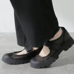 MOLLINI メッシュ ストラップ スニーカー ブラック MerryJaneのサムネイル