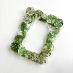 【No.337】ホイップデコ　トレカケース　硬質ケース　緑　薔薇　花