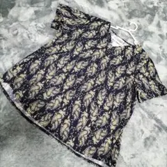 bi abbey ペイズリー柄 半袖チュニック サイズ38