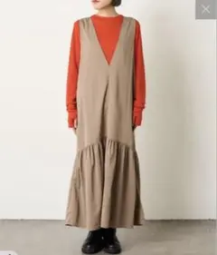 Omekashi(オメカシ)タフタギャザージャンパースカート 36