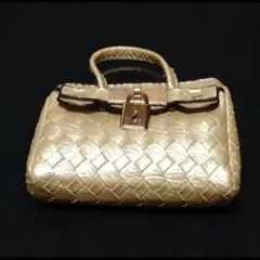 編込みゴールド　コインケース　小銭入れ　ポーチ　小物入れ　ピルケース　ミニバッグ