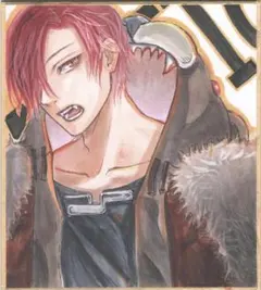 手描き イラスト アナログ 色紙 オリジナル 男の子