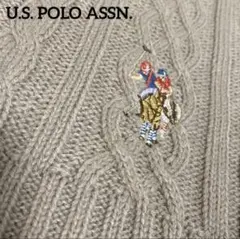【新品タグ付き】U.S. POLO ASSN. ケーブル編みマフラー ベージュ