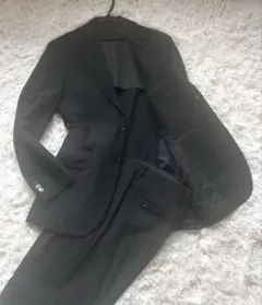 美品 ランバンコレクション LANVIN シアサッカースーツ ブラック 