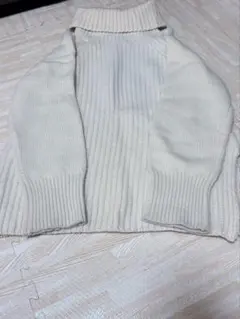 スピック＆スパン ウール100% ハイネック リブニット プルオーバーアイボリー