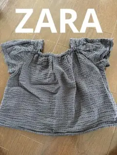 ZARA 黒オフショルダー 半袖ブラウス 3-4歳104
