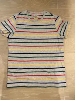 TOMMY JEANS グレー ストライプ Tシャツ M