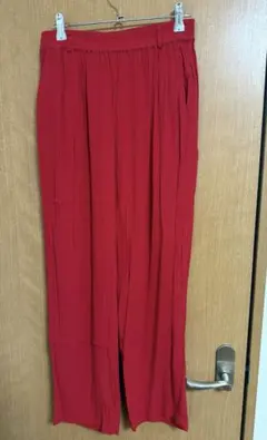 【値下げ中】FREAK'S STORE カラージョーゼットパンツ レッド