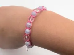 パワーストーン編みブレスレット（ブルーレース・水晶）