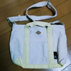 ROOTOTE キャンバスショルダーバッグ ホワイト/イエロー　ミニバッグ